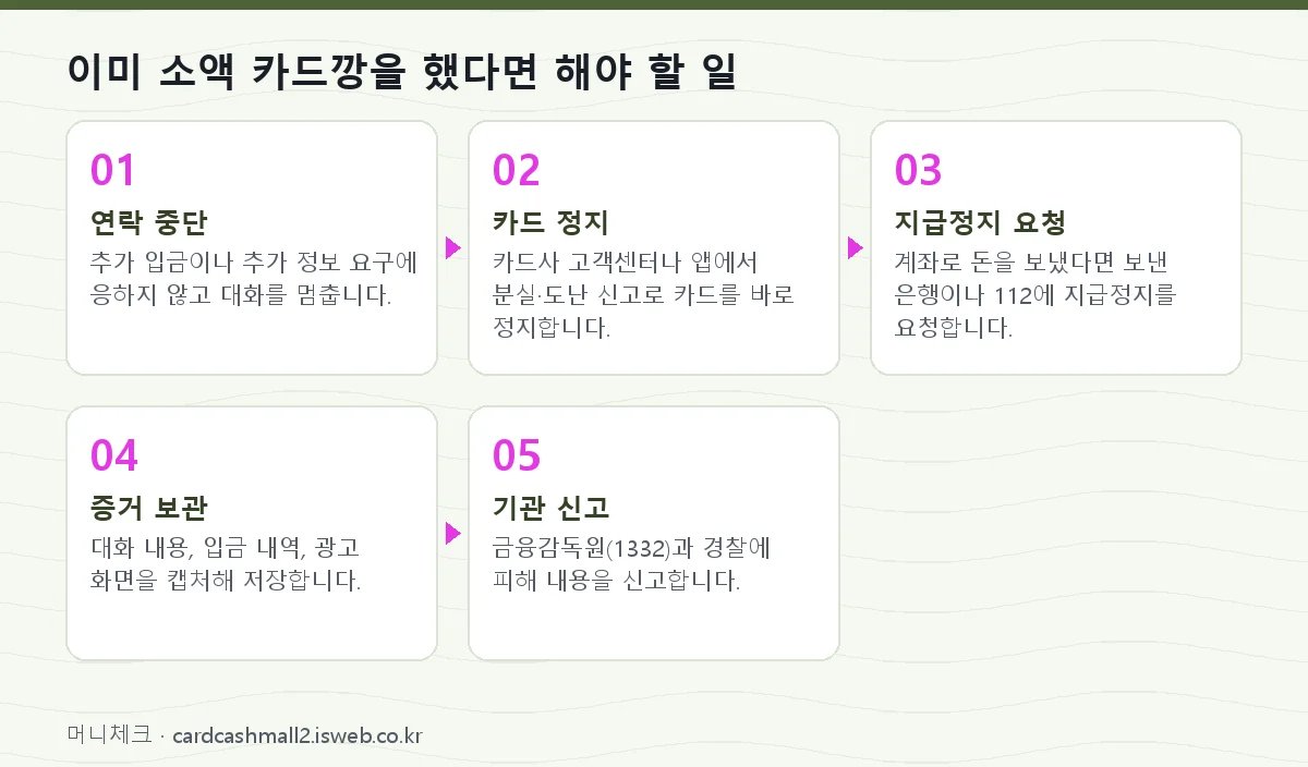 소액 카드깡 이미 소액 카드깡을 했다면 해야 할 일