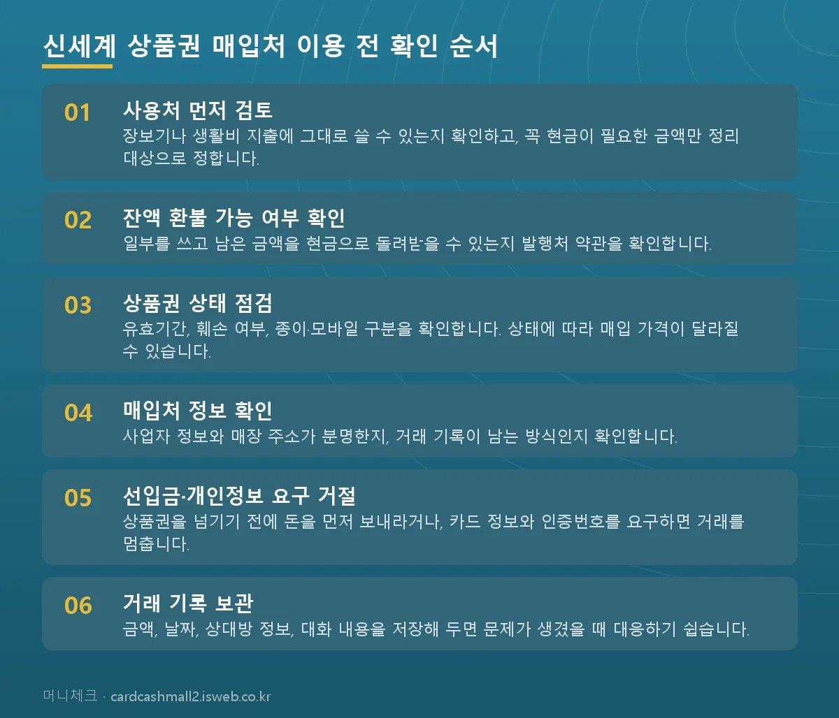 신세계 상품권 현금화 신세계 상품권 매입처 이용 전 확인 순서