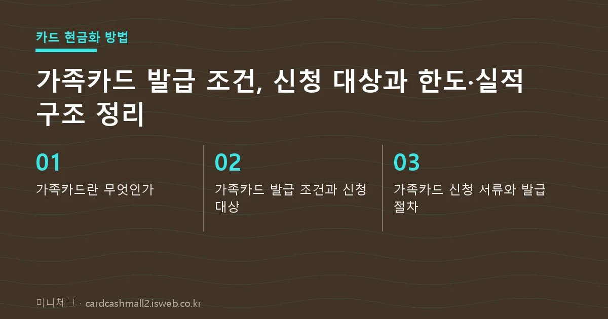 가족카드 발급 조건 핵심 내용 요약